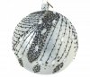 klasyczna bombka srebrna kula / Silbern Weinachstkugeln - 12cm / Silver Christmas bauble - 12cm